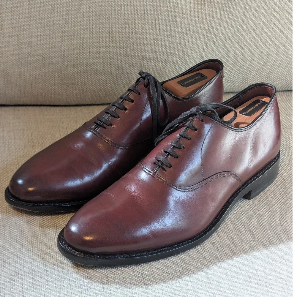 Allen Edmonds Carlyle Oxford Brown Leather Toe Dress Shoes Mens 9 E
